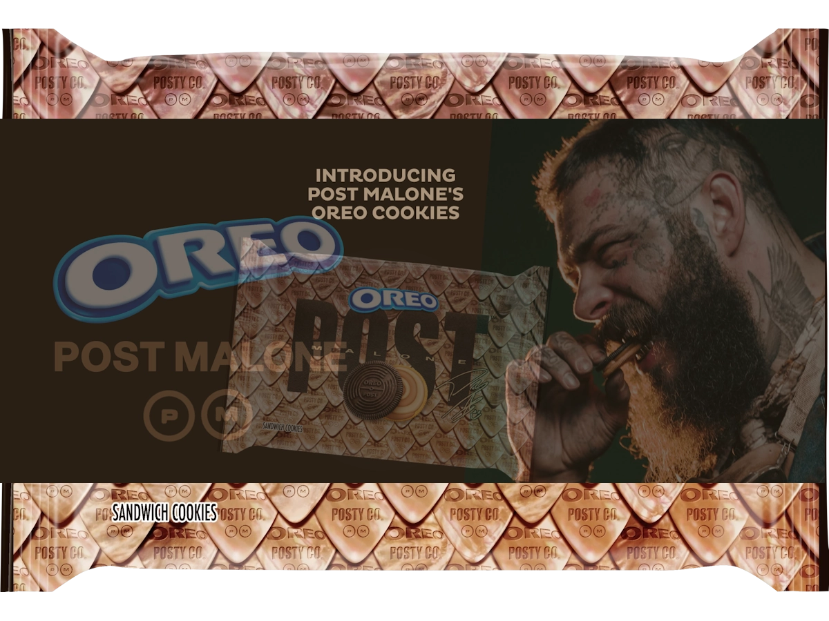 Post Malone experiences an attack, a Cookie Attack from an Oreo